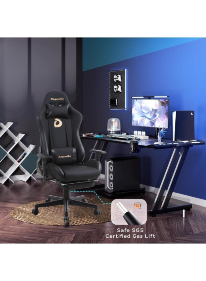 GGEROU Video Gaming Chair With Footrest Ergonomic Office Chair Racing Chair Spine Protecter Computer Chair - Image 3