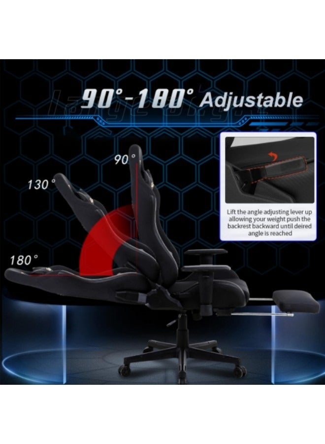 GGEROU Video Gaming Chair With Footrest Ergonomic Office Chair Racing Chair Spine Protecter Computer Chair - Image 2