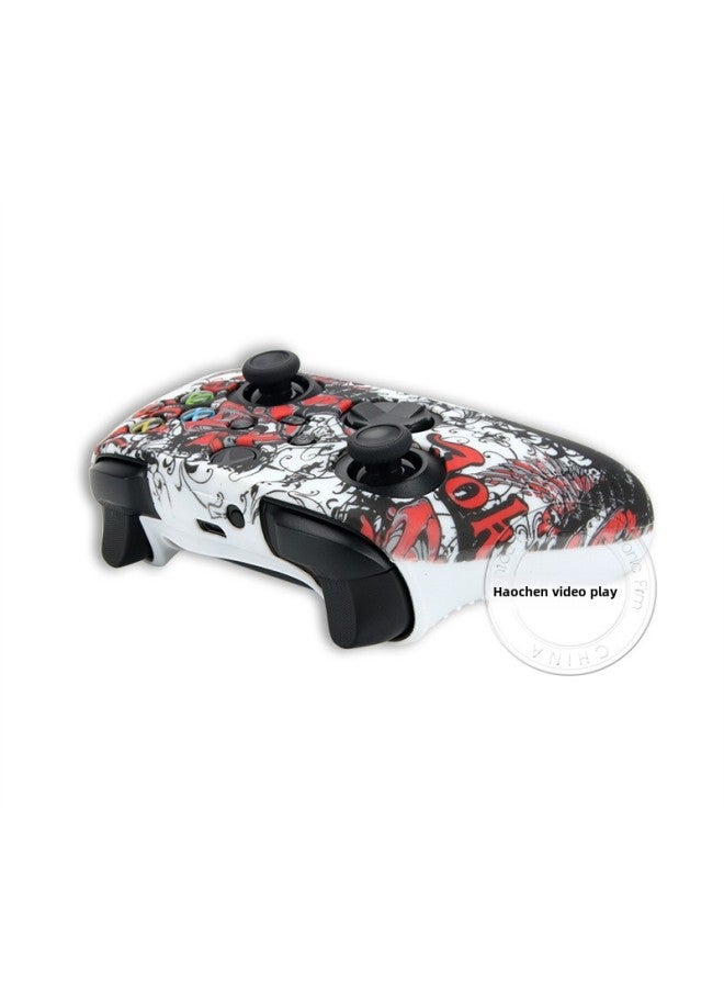 XBOX Series X Handle Water Transfer Silicone Sleeve SX Pattern Single-sided Painted Protection Soft Rubber Case-Product Color:Sx-camouflage 05  - Image 4