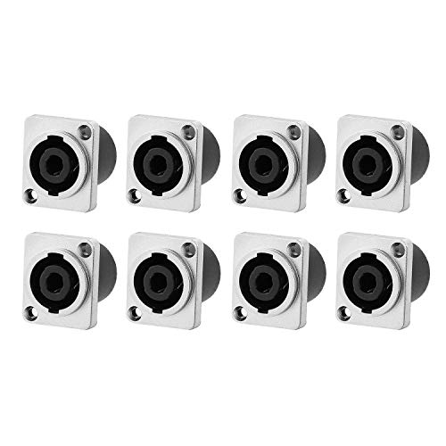 Yuyaokk 8 Pack SpeakOn Panel Mount Socket Rectangle(Square), 4 Pole Audio Speaker Jack Twist Lock Compatible with Speakon NL4MP, NL4MPR, NL4FC, NL4FX, NLT4X, NL4 Series, NL2FC, NL2 - Image 1