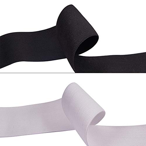 BENECREAT 10 Yards 2.36-Inch Wide Elastic Band Heavy Stretch High Elasticity Knit Elastic ribbons for Sewing (5 Yards/Roll, White & Black) - Image 4
