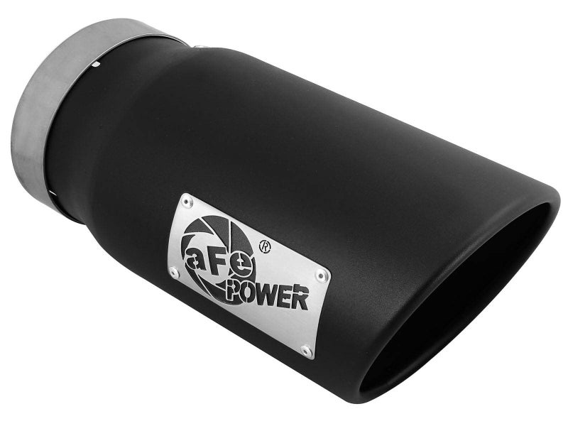 aFe Power 49T50601-B12 5" Inlet x 6" Outlet x 12" Length Black Stainless Steel Bolt-On Diesel Exhaust Tip - Image 1