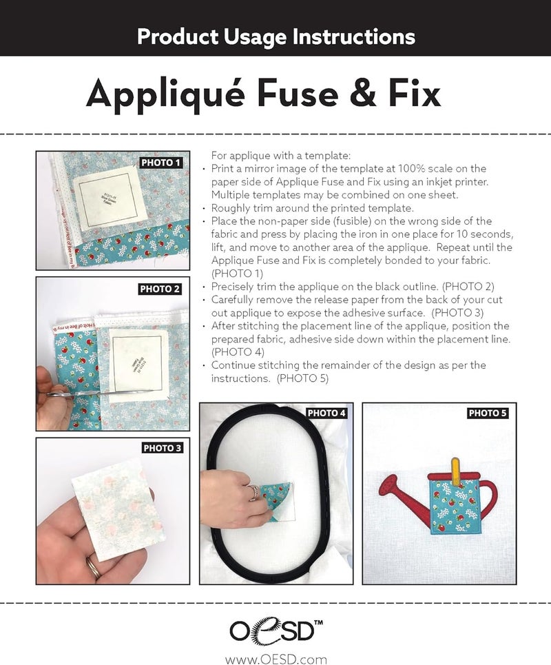 OESD Applique Fuse and Fix Backing 85 x 11  20 Sheets - Image 3