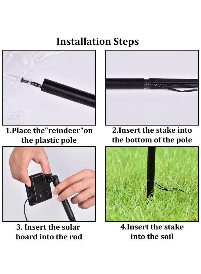 GGEROU Christmas Decoration Stake Lights Outdoor, Waterproof Garden Lights with 2-Lighting Modes, Solar Lights - Image 4