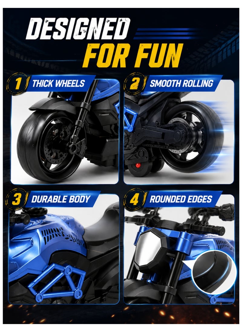 Toy Motorcycle 4 PCS Pull Back Motorcycle Toy Set, Friction Powered Racing Motorbike Toys for Boys, No Battery Push & Go Toy Vehicles, Mini Motorcycle Playset Gift for Kids Age 3+ - Image 5