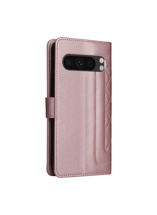 The Bros Phone Case For Google Pixel 9 Diamond Lattice Leather Flip Phone Phone Case - Image 3