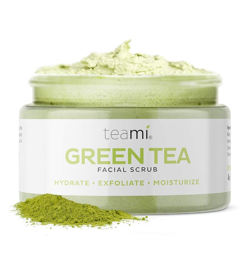 Teami Matcha Green Tea Facial Scrub For Hydrating Moisturizing and Exfoliating Natural Exfoliating Body  Face Scrub Organic Face Exfoliator Sugar Scrub with Lemongrass NonGreasy Face Exfoliant