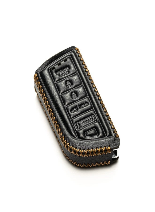 Vitodeco Genuine Leather Smart Key Fob Case with Leather Key Strap Compatible for Acura MDX, Acura RDX 2022 (5-Button, Black) - Image 3