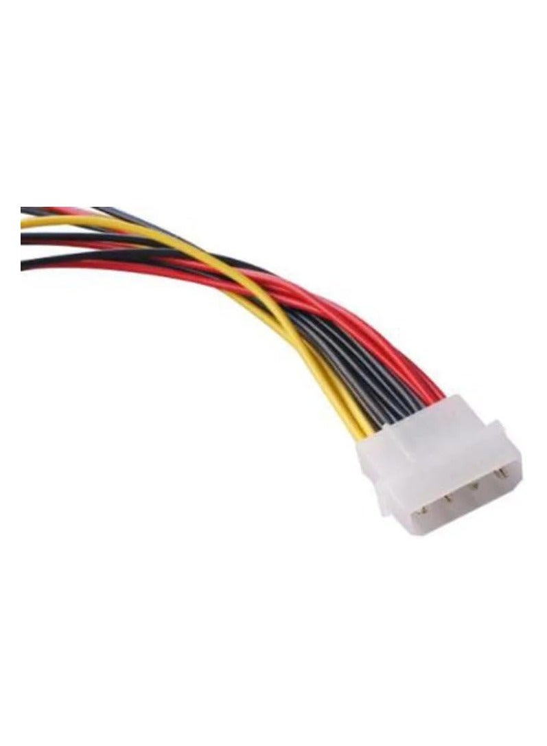 بيعتكلها 4 دبوس IDE موليكس ذكر إلى 3 × Sata المسلسل ATA 15 دبوس SATA أنثى Y الفاصل القرص الصلب سلك إمداد الطاقة تمديد كابل 22AWG - Image 4