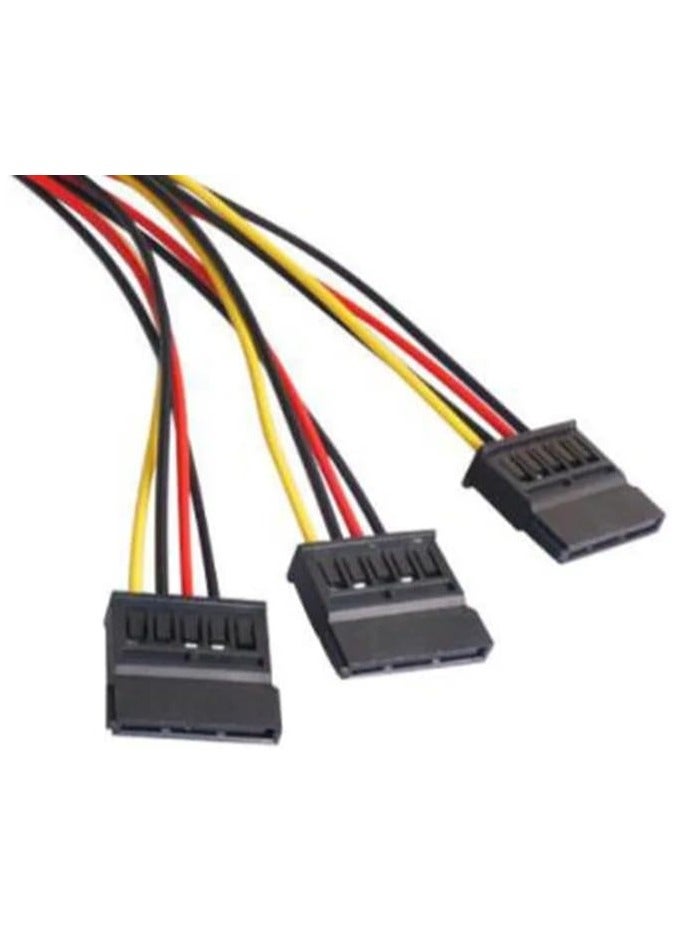 بيعتكلها 4 دبوس IDE موليكس ذكر إلى 3 × Sata المسلسل ATA 15 دبوس SATA أنثى Y الفاصل القرص الصلب سلك إمداد الطاقة تمديد كابل 22AWG - Image 5