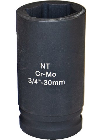 NTZLU3423 23 mm 3/4’’ Crmo Long Metric Impact Socket