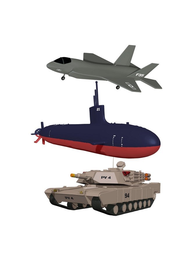 SplashEZ SplashEZ Bath Toys for Kids Ages 4-8, Kids Bath Toys for Boys, Mold Free No Hole Sealed, Soft Durable Army Play Set Submarine Tank Airplane Jet, No Mold for Water Tub & Pool, Ages 0-1-3-4-5-6-8 - Image 1