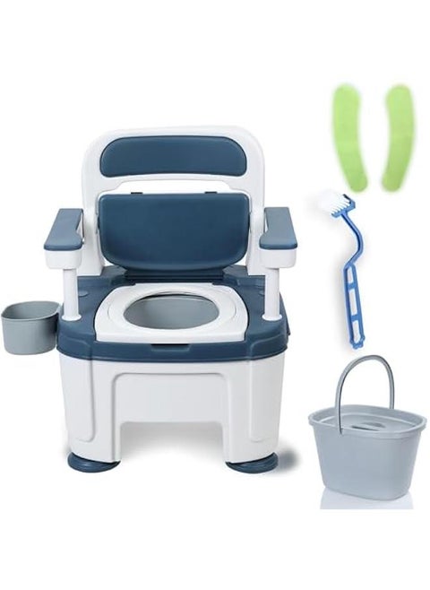 Adjustable Bedside Commode Chair for Seniors and Disabilities - Portable Toilet Seat with Handles and Sturdy Legs, Supports up to 882lb, Easy-to-Use Potty Chair for Adults with Mobility Issues.