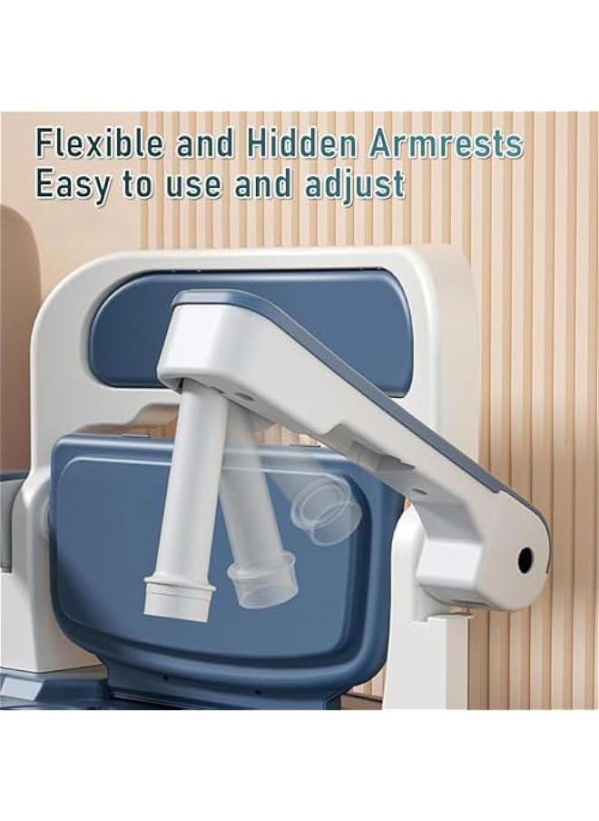 Adjustable Bedside Commode Chair for Seniors and Disabilities - Portable Toilet Seat with Handles and Sturdy Legs, Supports up to 882lb, Easy-to-Use Potty Chair for Adults with Mobility Issues.