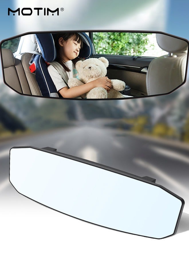 Motim 11.81 Inch Panoramic Convex Rear view Mirror, Wide Angle Interior Clip-on Mirror to Reduce Blind Spot Effectively for Car SUV Trucks - Image 1
