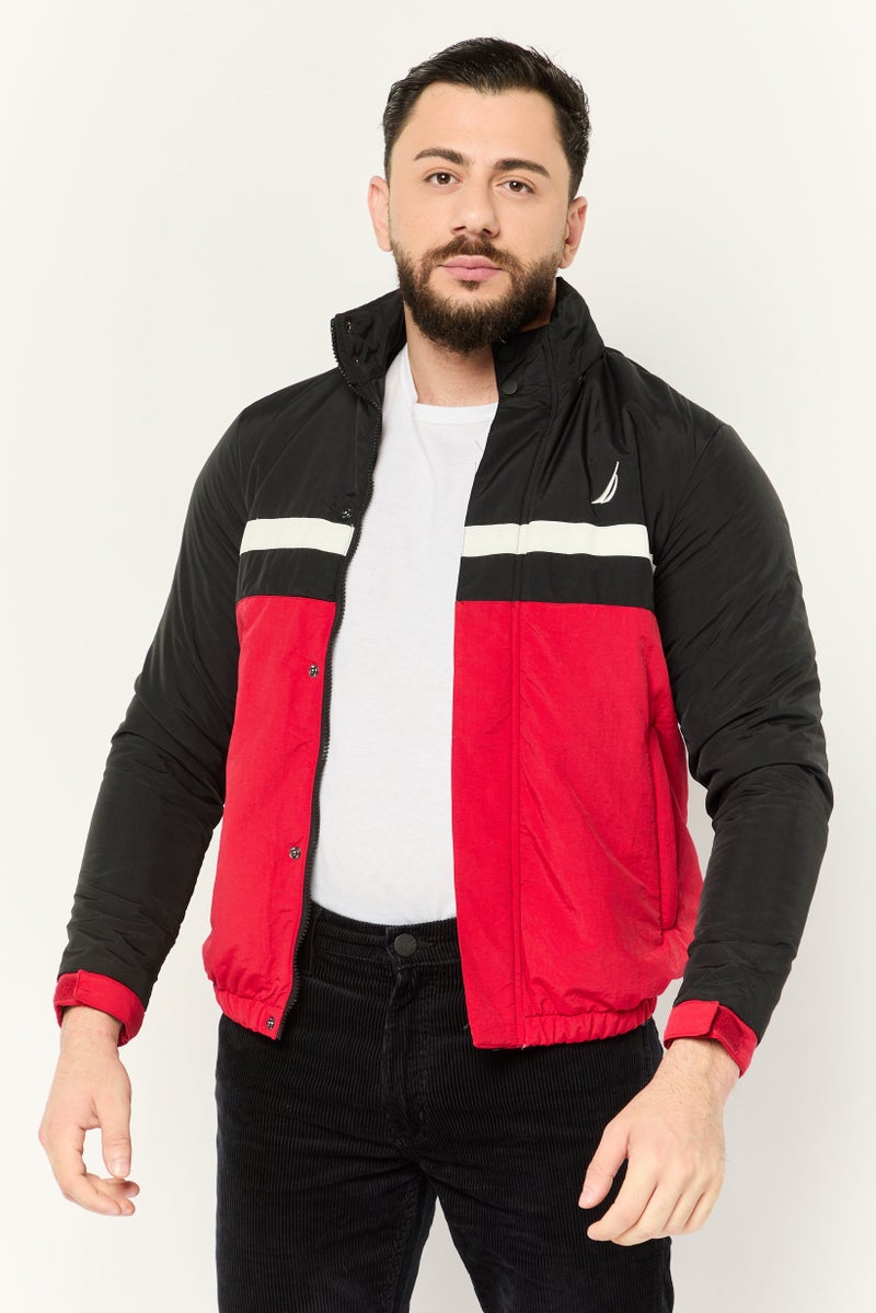 NAUTICA Men Embroidered  Logo Puffer Jacket, Multicolor - Image 1