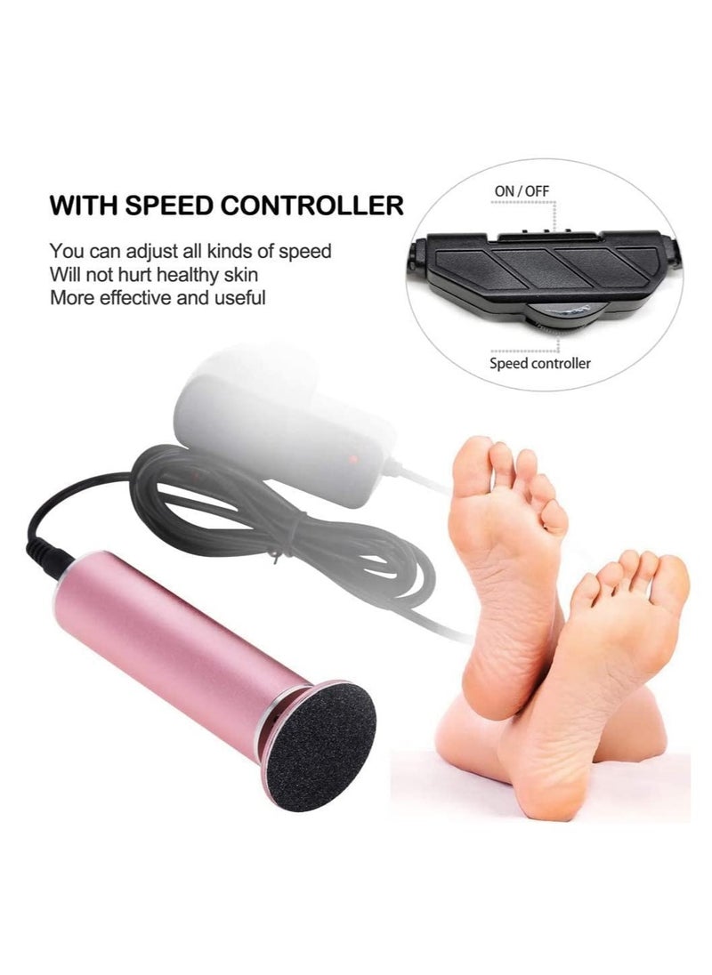 General - Electric Foot Callus Remover (Adjustable Speed) with 60pcs Replacement Sandpaper Discs, Powerful Pedicure Electronic Foot File for Women Men Dead Dry Hard Skin Calluses, Pink - Image 1