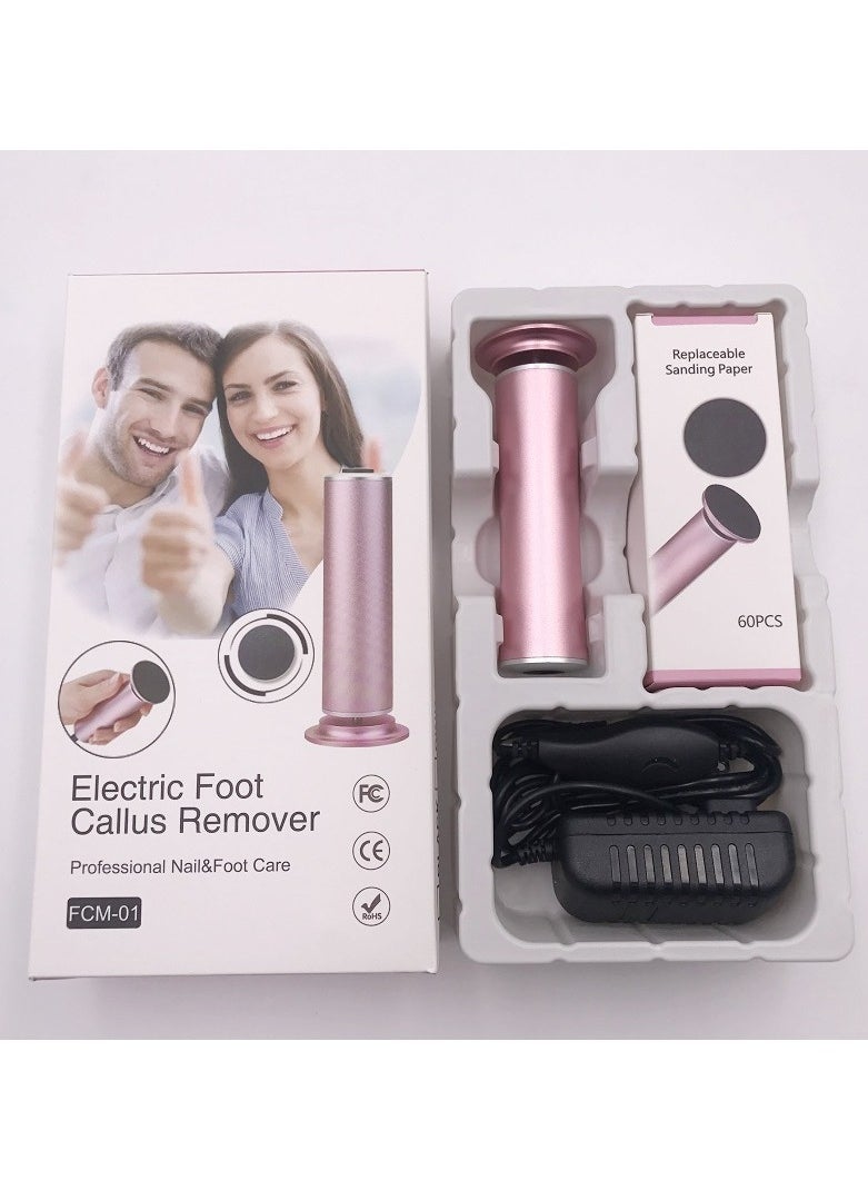 General - Electric Foot Callus Remover (Adjustable Speed) with 60pcs Replacement Sandpaper Discs, Powerful Pedicure Electronic Foot File for Women Men Dead Dry Hard Skin Calluses, Pink - Image 1