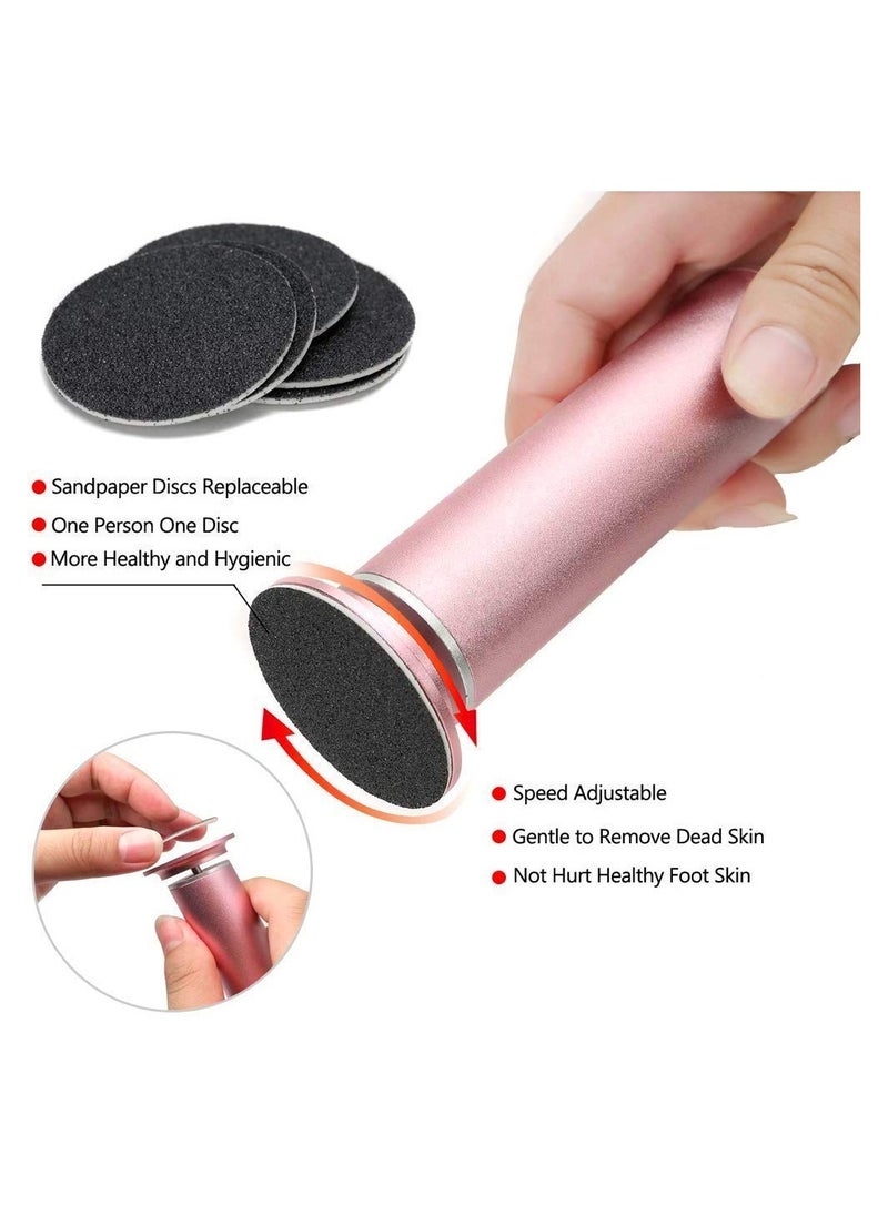General - Electric Foot Callus Remover (Adjustable Speed) with 60pcs Replacement Sandpaper Discs, Powerful Pedicure Electronic Foot File for Women Men Dead Dry Hard Skin Calluses, Pink - Image 1