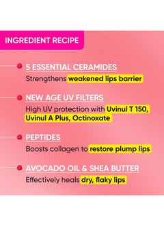 Dot & Key Dot & Key Ceramide & Peptide Barrier Repair Lip Balm SPF 50, PA+++ |Plush Pink | UVA/UVB Lip Protection | Soft Tinted Lip Moisturizer | Boosts Collagen & Instantly Plumps Lip | Prevents Pigmentation | Lip Balm for Women | 10gm  - Image 2