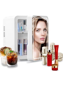 VUCATIN Makeup Beauty Mini Fridge 6L Portable Cosmetic Refrigerator Mirrored Make Up Fridge Led Lighting for Makeup Skincare Snacks & More for Bedroom or Vanity  - Image 1