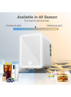 VUCATIN Makeup Beauty Mini Fridge 6L Portable Cosmetic Refrigerator Mirrored Make Up Fridge Led Lighting for Makeup Skincare Snacks & More for Bedroom or Vanity  - Image 2