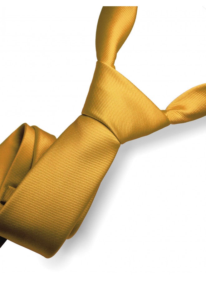 RBOCOTT Silk Gold Tie Business Wedding Formal Necktie for Men (Gold) - Image 1