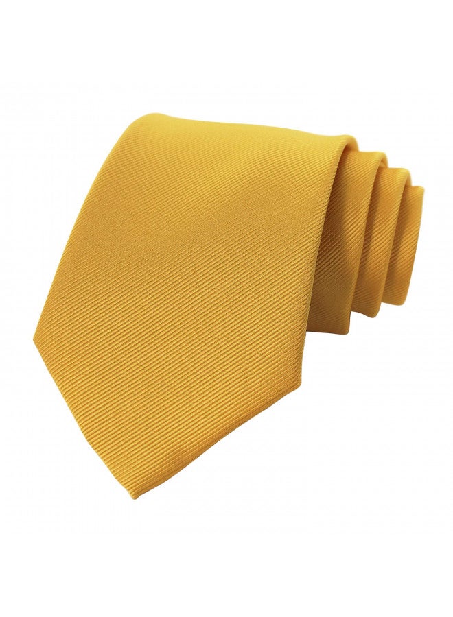RBOCOTT Silk Gold Tie Business Wedding Formal Necktie for Men (Gold) - Image 2
