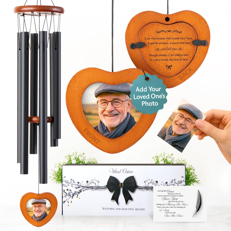 Captain Decor 32 Inch Memorial Wind Chimes Outdoor, Personalized Sympathy Gifts for Loss of Loved One, Memorial Gifts for Loss of Mom, Sympathy Wind Chimes for Mother, Father, Brother, Sister - Image 1
