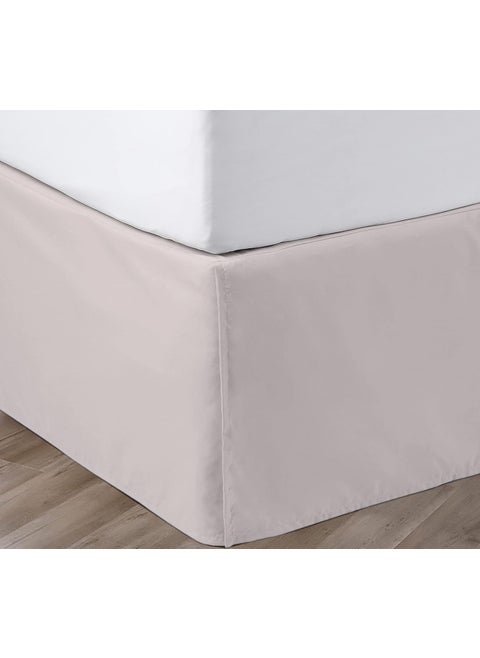 SGI bedding 12 Inch Drop Bed Skirt King Size with Platform to Stay in Place Elegant Pleated Design with Split Corners Wrinkle Resistant Fabric for Modern and Stylish Look  Warm Grey