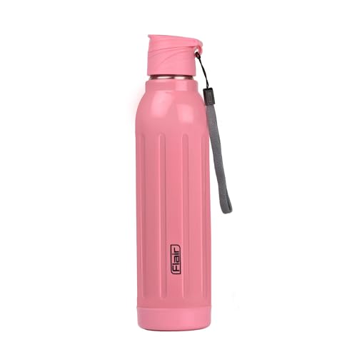 Flair Arrow Steel 900 | 650 ml, Pink, Hot & Cold | Leak Proof | Wide Mouth & Easy to Open | Insulated Inner Steel Outer Plastic Water Bottle | Travel-Friendly | Perfect for Daily Use - Image 1