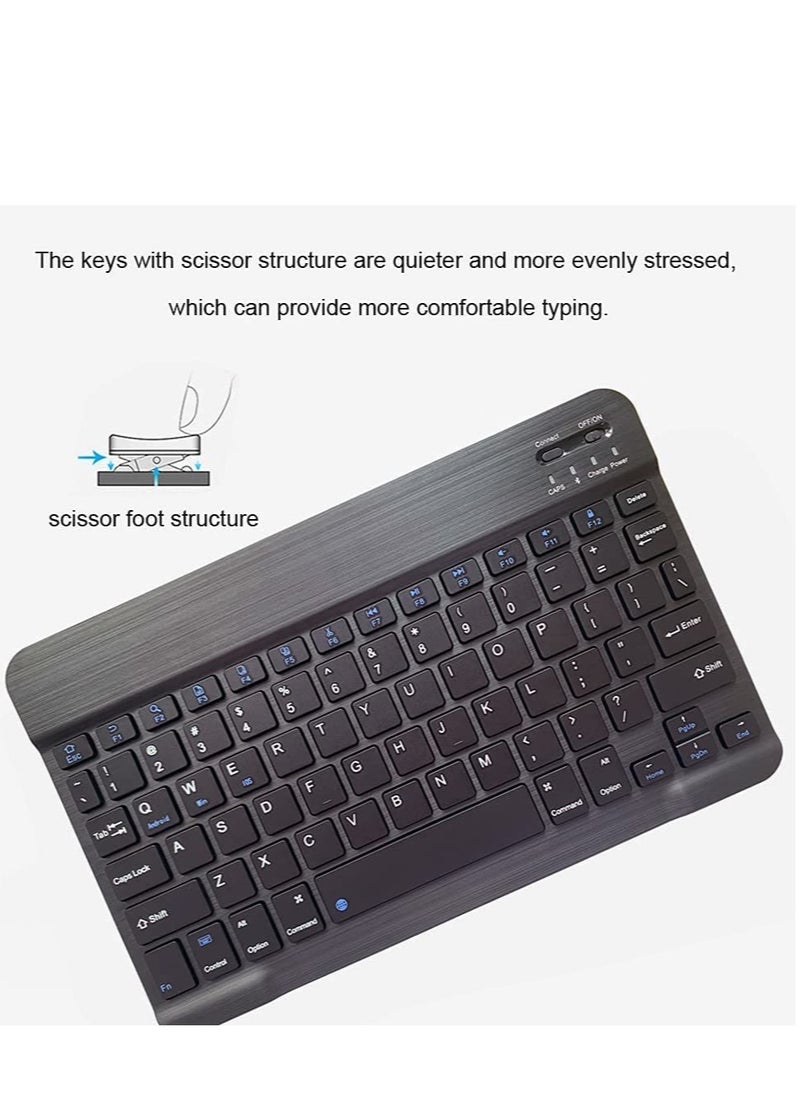 ELTRAZONE - Rechargeable Bluetooth Keyboard and Mouse Combo Ultra-Slim Portable Compact Wireless Mouse Keyboard Set for Android Windows Tablet Cell Phone iPhone iPad Pro Air Mini, iPad OS/iOS 13 and above (Black) - Image 1