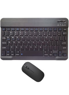 Rechargeable Bluetooth Keyboard and Mouse Combo Ultra-Slim Portable Compact Wireless Mouse Keyboard Set for Android Windows Tablet Cell Phone iPhone iPad Pro Air Mini, iPad OS/iOS 13 and above (Black)