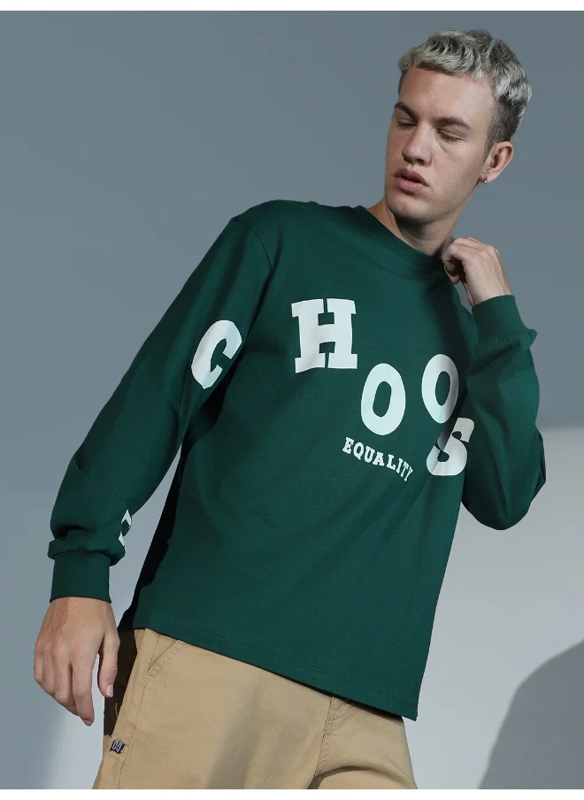 هوبرهولمي Men Forest Green T-Shirts - Casual and Versatile for Everyday Use