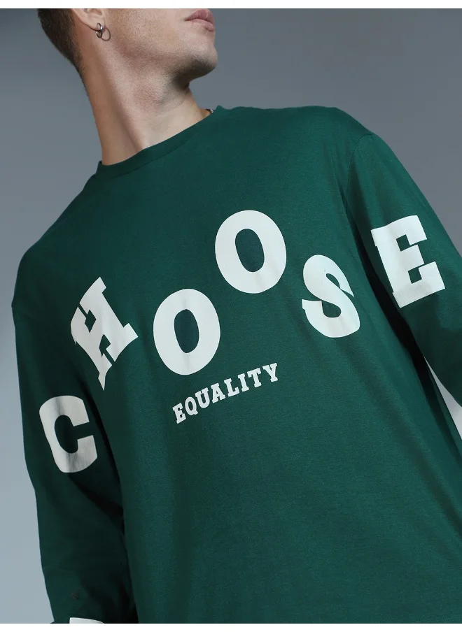 هوبرهولمي Men Forest Green T-Shirts - Casual and Versatile for Everyday Use