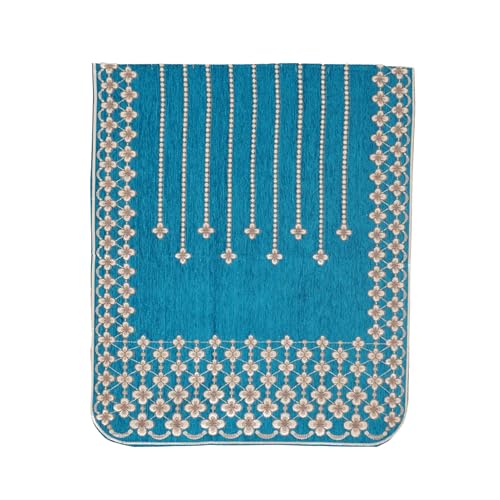 MORADO Chenille 7 Seater Sofa Covers Slipcover for Living Room, Drawing Room and Offce Star Pattern - Aqua - Image 3