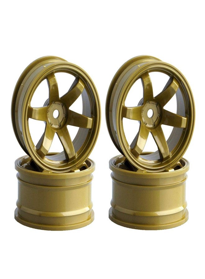 LAFEINA 4PCS Plastic Wheels Rims Diameter 52mm for 1/10 Scale On Road Touring Racing Drift Car HSP HPI Tamiya Yokomo (Gold) - Image 1