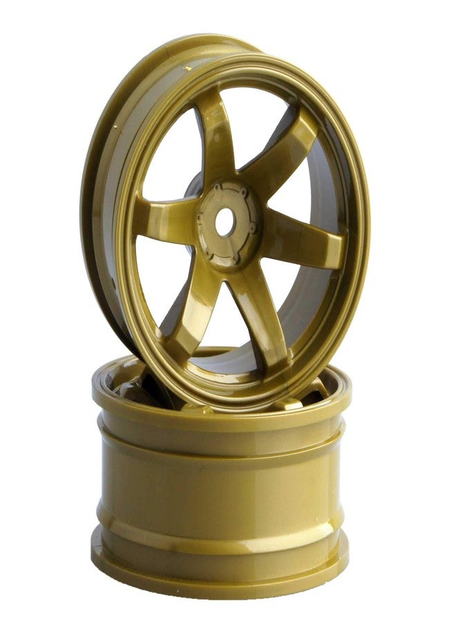 LAFEINA 4PCS Plastic Wheels Rims Diameter 52mm for 1/10 Scale On Road Touring Racing Drift Car HSP HPI Tamiya Yokomo (Gold) - Image 2