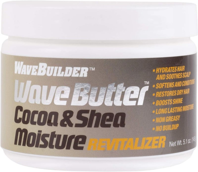 WaveBuilder Cocoa & Shea Wave Butter - Added Moisture and Shine for Hair Waves, 5.1 oz - Image 1