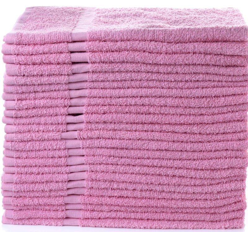 Simpli-Magic Cotton Hand Towels, 16"x27", 12 Pack, Pink - Image 1