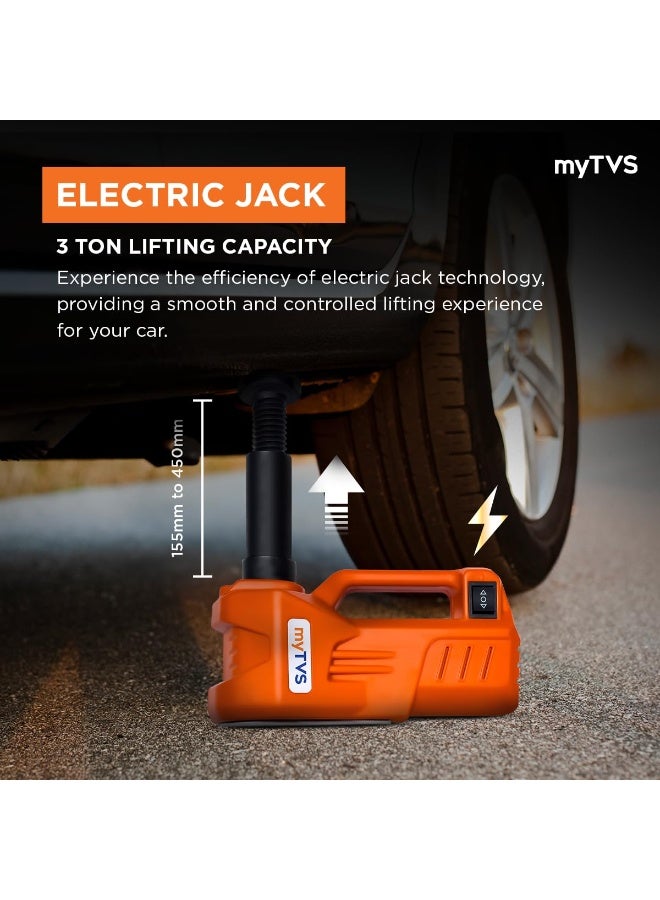 myTVS 5 in 1 Electric Car Jack and Wrench Kit | Jack for car | Smart Wrench for car | 3 Tons Capacity 12V, Plastic Toolbox | 1+1 Years Warranty | TI-6 - Image 4