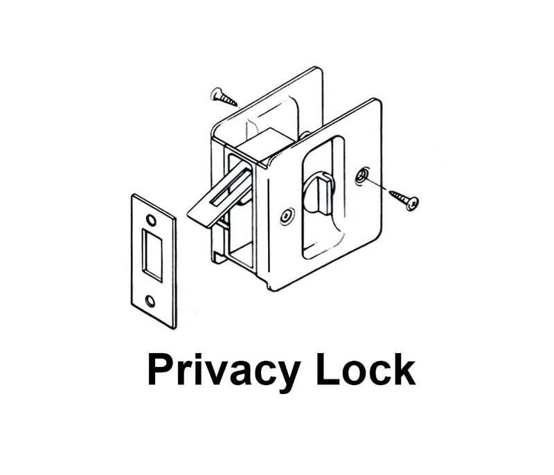 QCAA Solid Brass Sliding Door Pull Privacy Pocket Lock, Matte Black, 2 Pack - Image 2