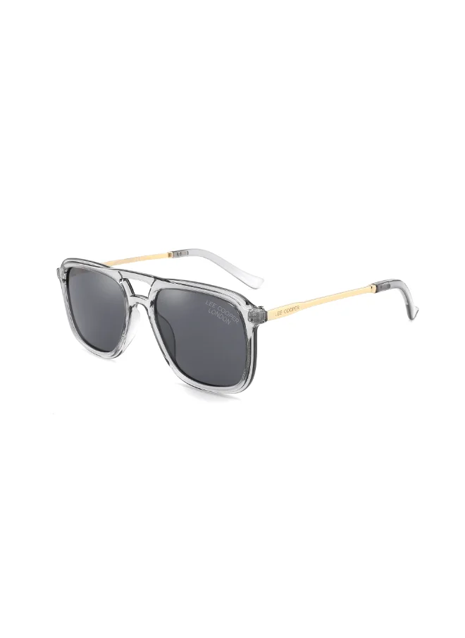 Lee Cooper Polarized Sunglasses Transparent Grey Frame Grey Mirror Lens 55mm  - LC1023C01