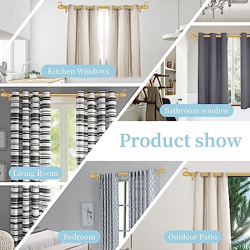 TANGWIN Gold Curtain Rods for Windows 48 to 84 Inch(4-7ft),1 Inch Adjustable Curtain Rod,Heavy Duty Window Rods,Decorative Swan Finials Drapery Pole,Telescoping Single Rod for Bedroom 36-88",Brass - Image 5