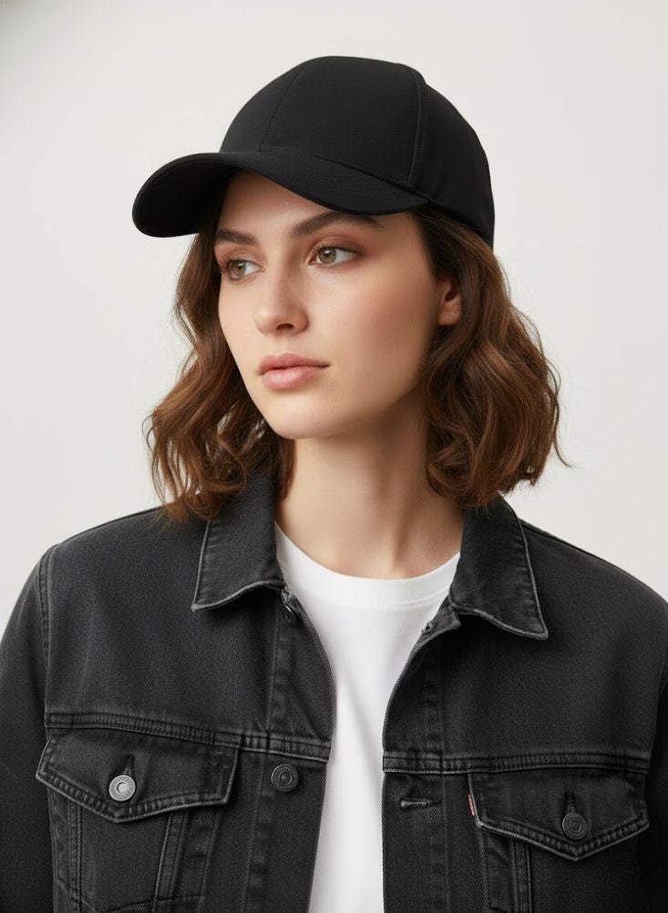 بريميم قبعة بيسبول سوداء كلاسيكية للرجال - قماش خفيف الوزن يسمح بالتهوية، مقاس قابل للتعديل، قبعة مريحة للارتداء اليومي للاستخدام الخارجي والعادي في المملكة العربية السعودية - Image 4