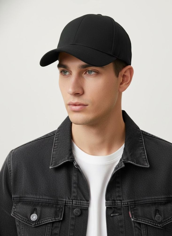 بريميم قبعة بيسبول سوداء كلاسيكية للرجال - قماش خفيف الوزن يسمح بالتهوية، مقاس قابل للتعديل، قبعة مريحة للارتداء اليومي للاستخدام الخارجي والعادي في المملكة العربية السعودية - Image 5