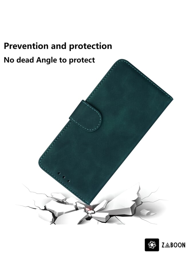 Zaboon Protective Case Cover For OPPO Realme 7I/Realme C17 Skin Feel Pure Color Flip Leather - Image 5