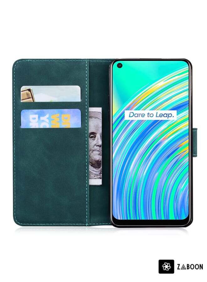 Zaboon Protective Case Cover For OPPO Realme 7I/Realme C17 Skin Feel Pure Color Flip Leather - Image 4