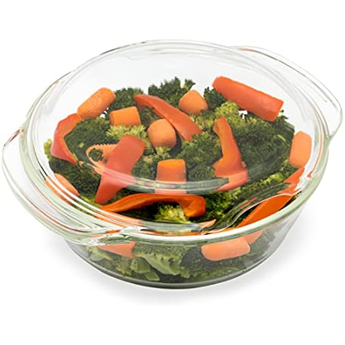 جهاز تبخير الطعام بالميكروويف، جهاز تبخير الخضروات القابل للاستخدام في الميكروويف، آمن للاستخدام في الفرن أيضًا، خالٍ من البلاستيك، خالٍ من مادة BPA، خالٍ من السيليكون - Image 1