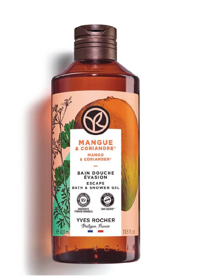 Yves Rocher Mango & Coriander Escape Bath & Shower Gel 400ml  - Image 1